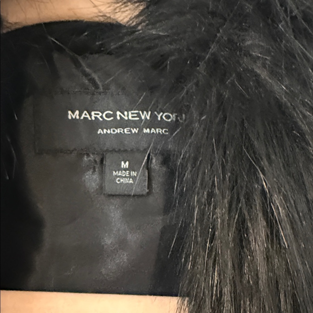Marc New York Black Faux Fur Vest - Picture 3 of 4